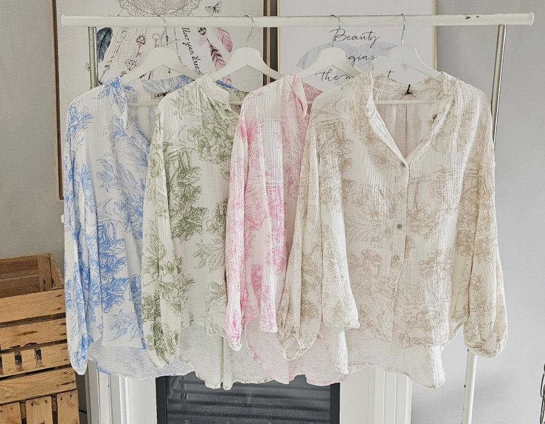 Musselin Bluse Flower – VINTAGE FASHION DESIGN